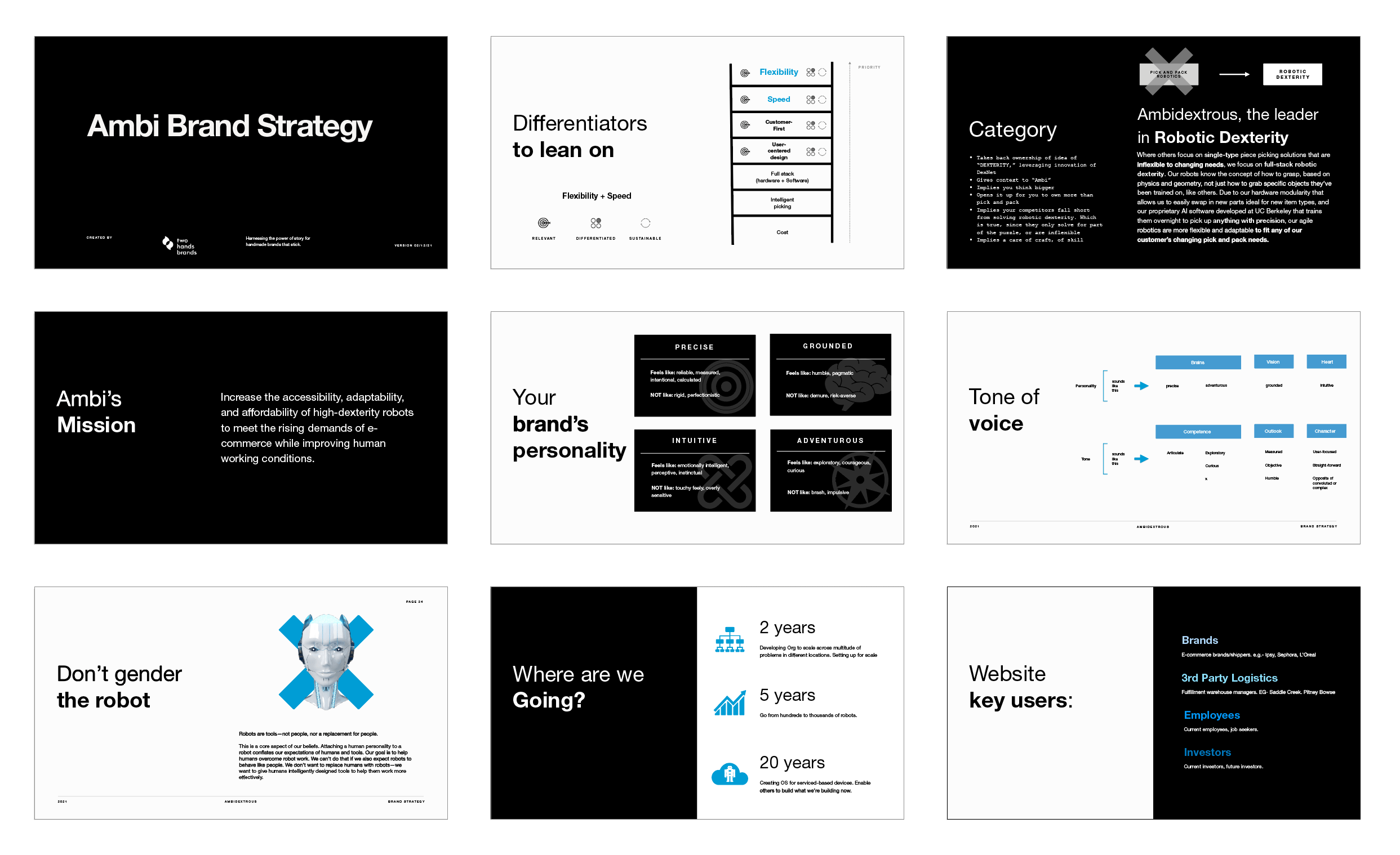 Two Hands for Ambi Robotics - Branding Project - Brand Strategy Deck samples