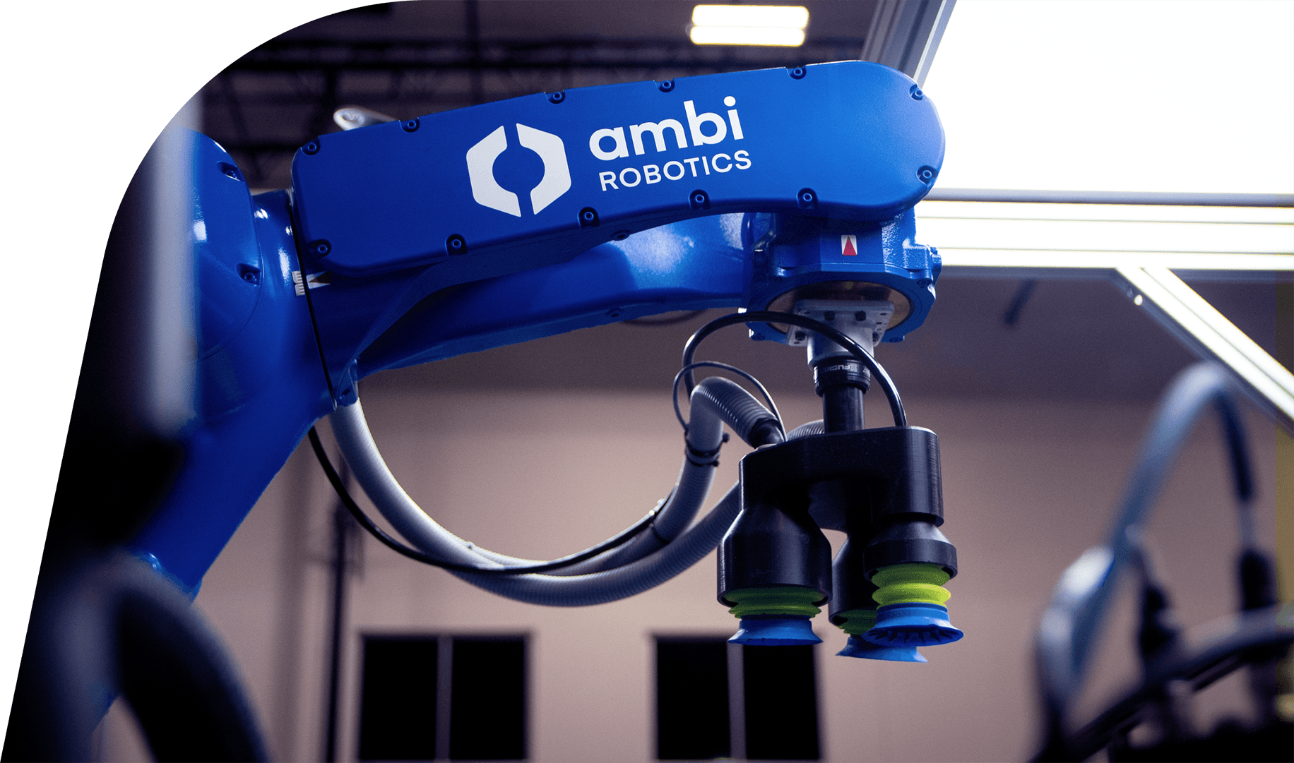 Ambi Robotics: New logo design on AmbiSort robot arm